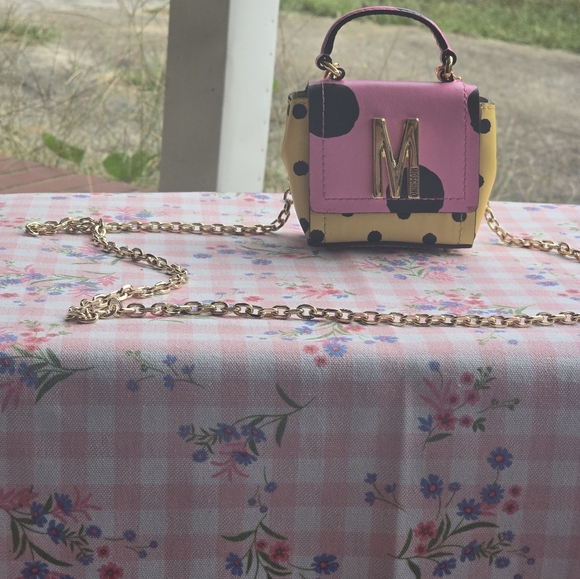 Moschino polka-dot pink and yellow micro crossbody bag - Picture 5 of 16
